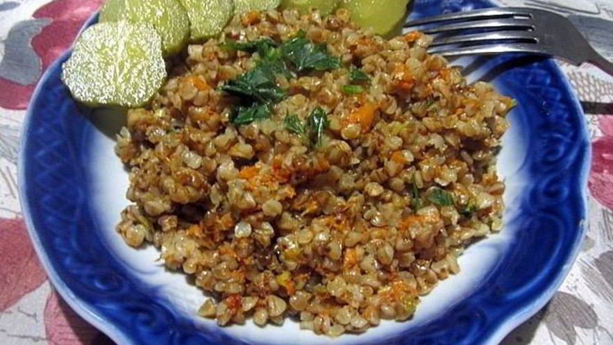 Рецепт тушеной гречневой каши с тыквой