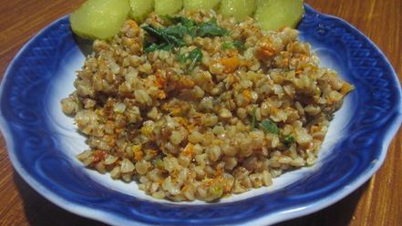 Рецепт тушеной гречневой каши с тыквой