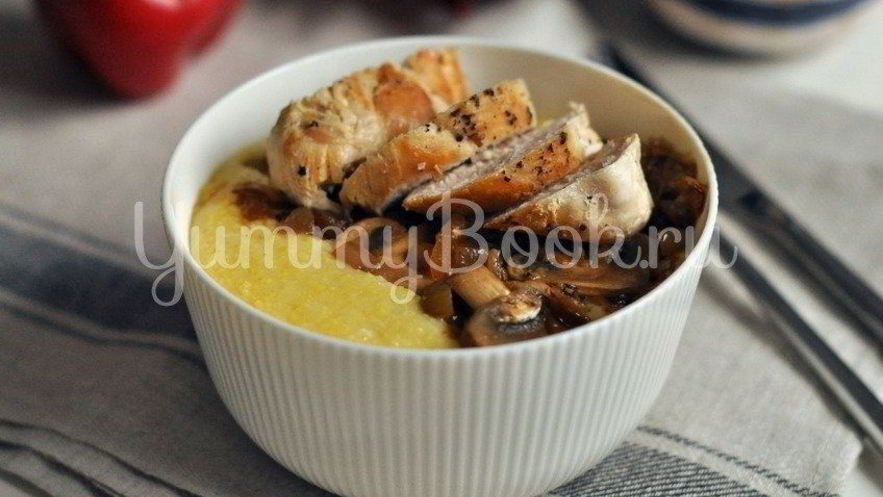 Рецепт кукурузной каши с курицей и грибами