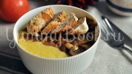 Рецепт кукурузной каши с курицей и грибами