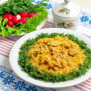 Рецепт Кукурузной каши с мясом в мультиварке