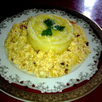 Рецепт Мамалыги с жареным адыгейским сыром