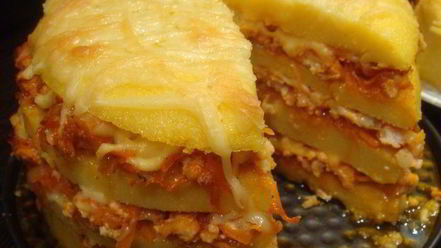 Рецепт поленты с фаршем и сыром