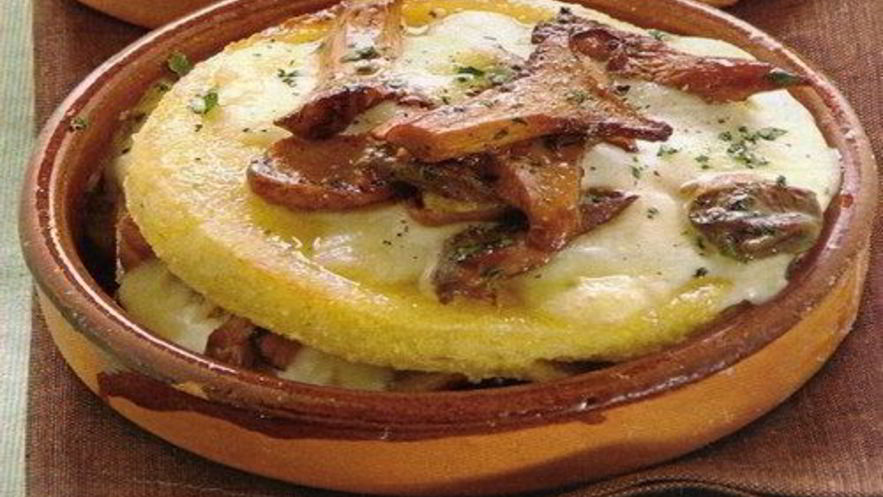 Рецепт поленты с грибами и сыром