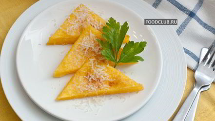 Рецепт запеченной поленты с пармезаном