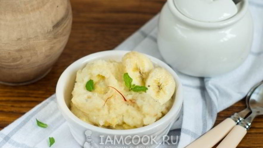Рецепт манной каши с бананом