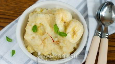 Рецепт манной каши с бананом
