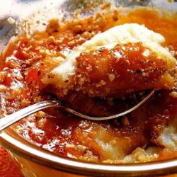 Рецепт Манной каши с карамелью и орехами