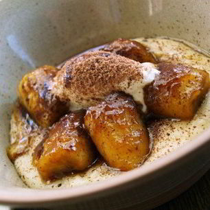 Рецепт Манной каши с соте из бананов и кремом из маскарпоне