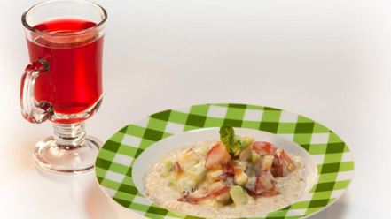 Рецепт овсяной каши с фруктовым салатом
