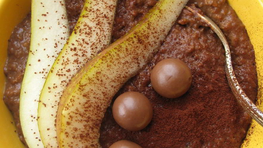 Рецепт овсяной каши с грушей и шоколадом