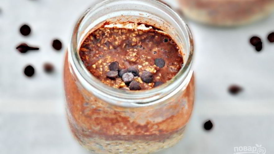 Рецепт овсянки в банке с какао