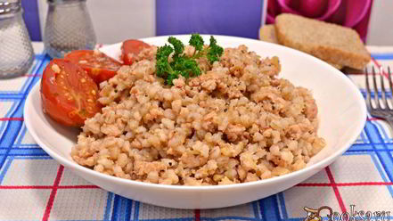 Рецепт каши перловой с куриным фаршем