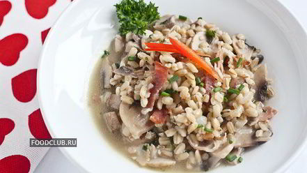 Рецепт перловой каши с грибами и беконом