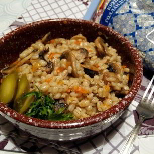 Рецепт Перловой каши с грибами в духовке