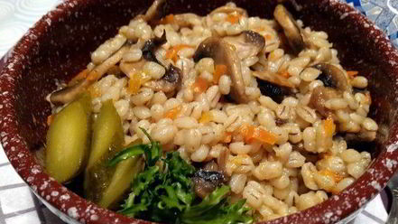 Рецепт перловой каши с грибами в духовке