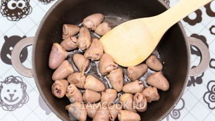 Рецепт перловой каши с куриными сердечками