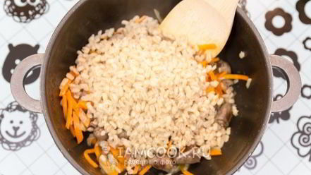 Рецепт перловой каши с куриными сердечками