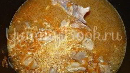 Рецепт перловой каши с томатом и курицей из мультиварки