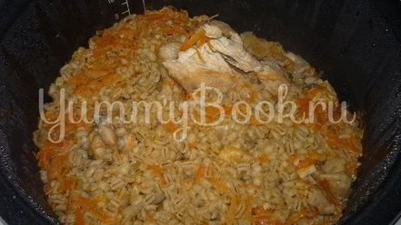 Рецепт перловой каши с томатом и курицей из мультиварки