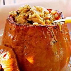 Рецепт Перловки с грибами в тыкве