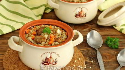 Рецепт перловки с мясом в горшочке в духовке