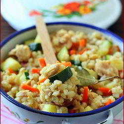 Рецепт Перловки, томленой с бараниной и овощами