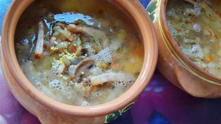 Рецепт каши пшенной с бужениной в горшочках