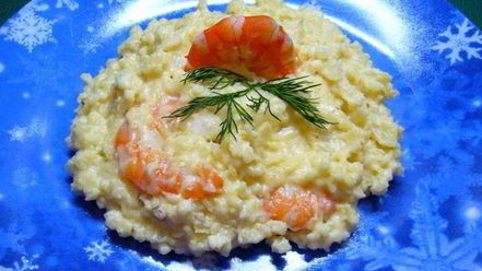 Рецепт каши пшенной с креветками