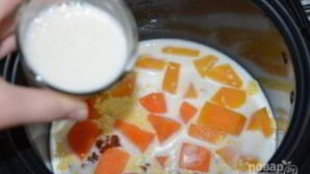 Рецепт молочной пшенной каши с тыквой