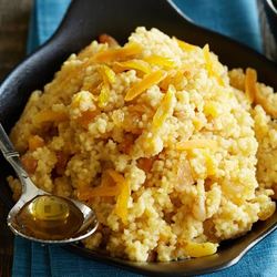 Рецепт Пшенной каши с изюмом, курагой и урбечем