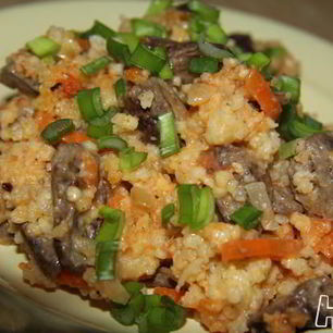 Рецепт Пшенной каши с куриными сердечками