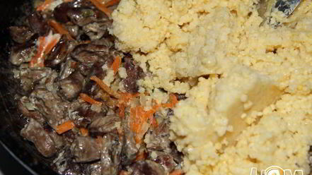 Рецепт пшенной каши с куриными сердечками