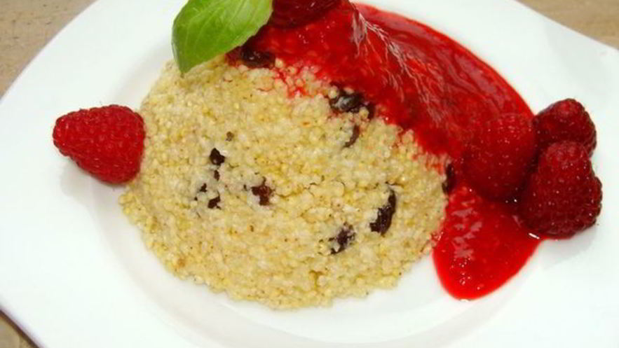 Рецепт пшенной каши с малиной