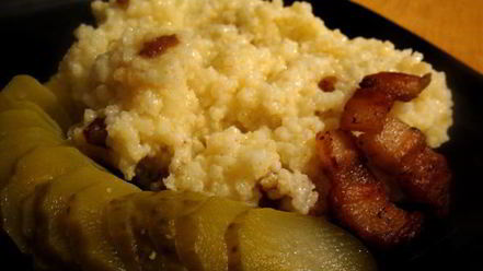 Рецепт пшенной каши со шкварками