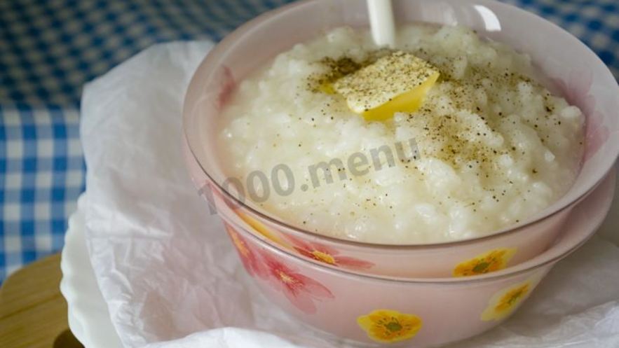 Рецепт рисовой каши на воде с топленым маслом