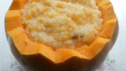 Рецепт рисовой каши с айвой в тыкве