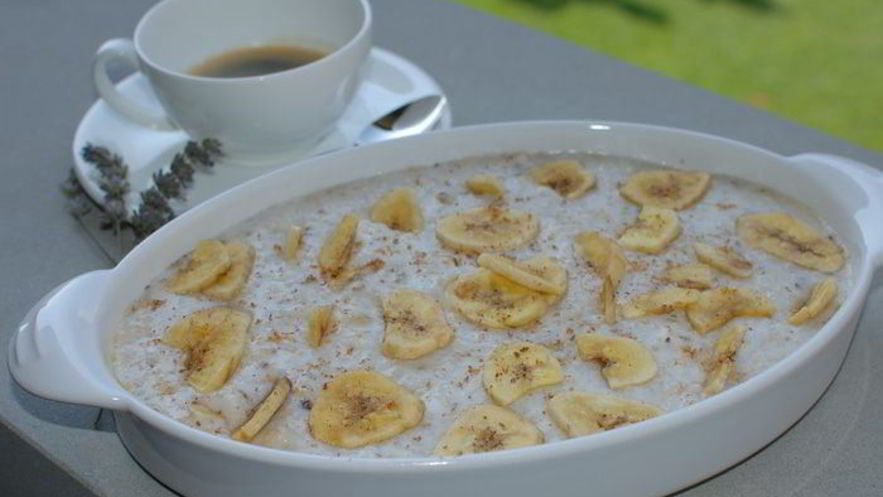 Рецепт рисовой каши с бананами и мускатным орехом