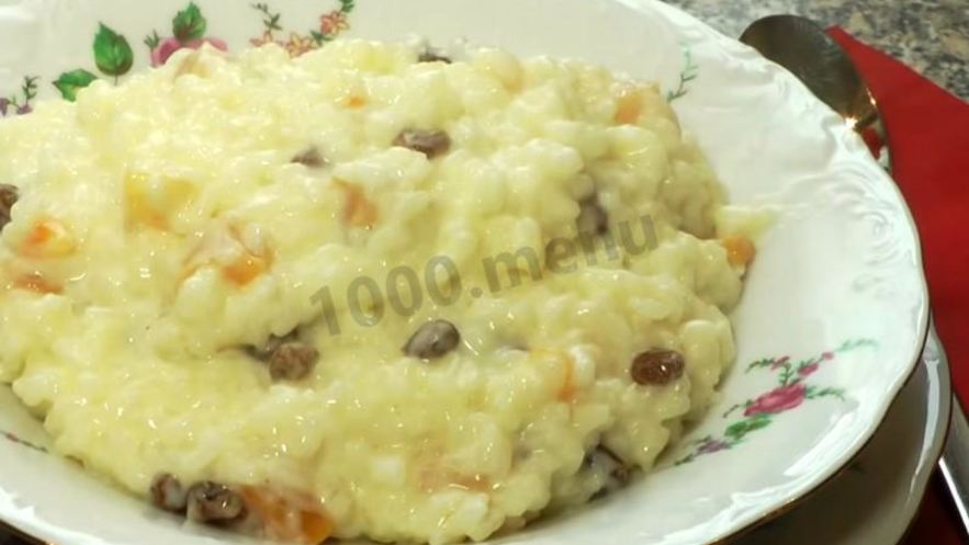 Рецепт рисовой каши с изюмом и молоком