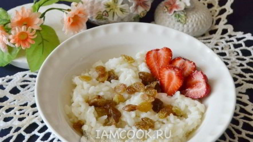 Рецепт рисовой каши с изюмом