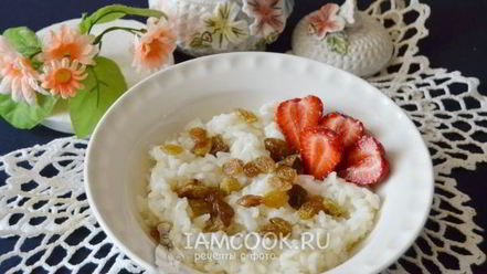 Рецепт рисовой каши с изюмом