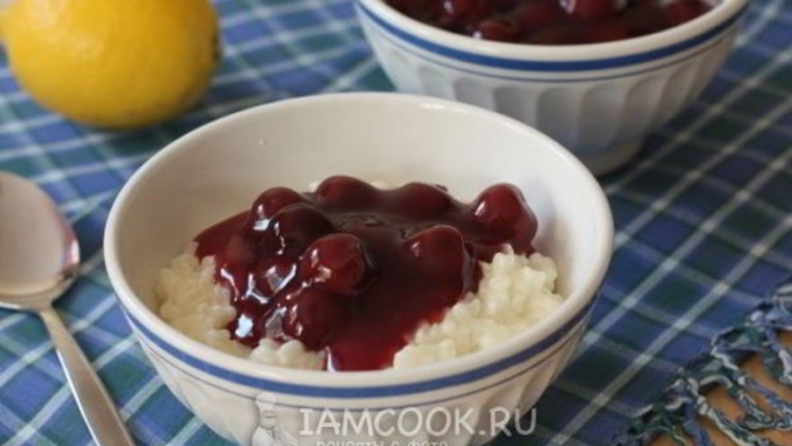 Рецепт рисовой каши с вишневым киселем