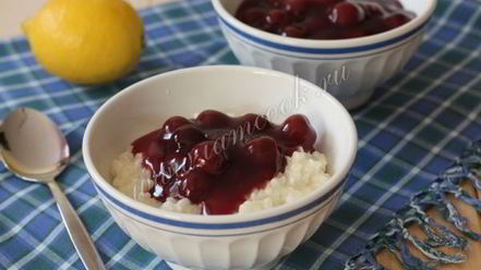 Рецепт рисовой каши с вишневым киселем