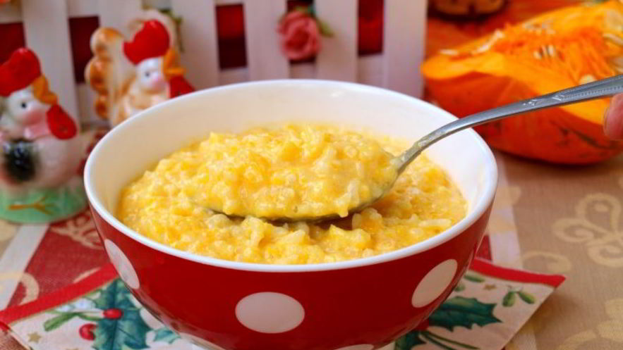 Рецепт тыквенно-рисовой каша на молоке