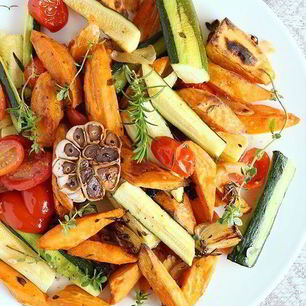 Рецепт Батата с цуккини в соусе из кленового сиропа