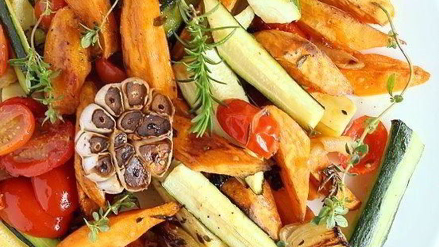 Рецепт батата с цуккини в соусе из кленового сиропа