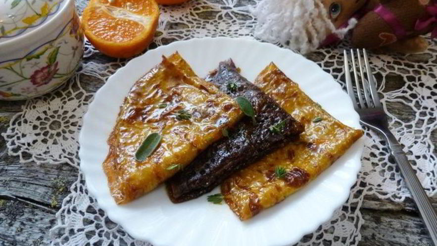 Рецепт блинчиков с сиропом из цитрусовых