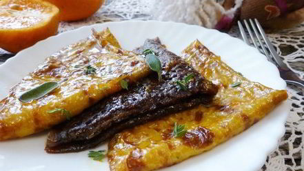 Рецепт блинчиков с сиропом из цитрусовых