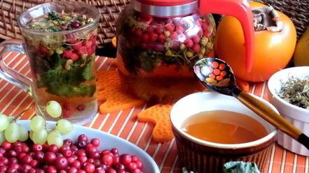 Рецепт бруснично-ромашкового чай с мятой