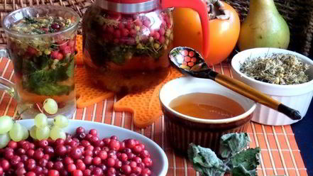 Рецепт бруснично-ромашкового чай с мятой